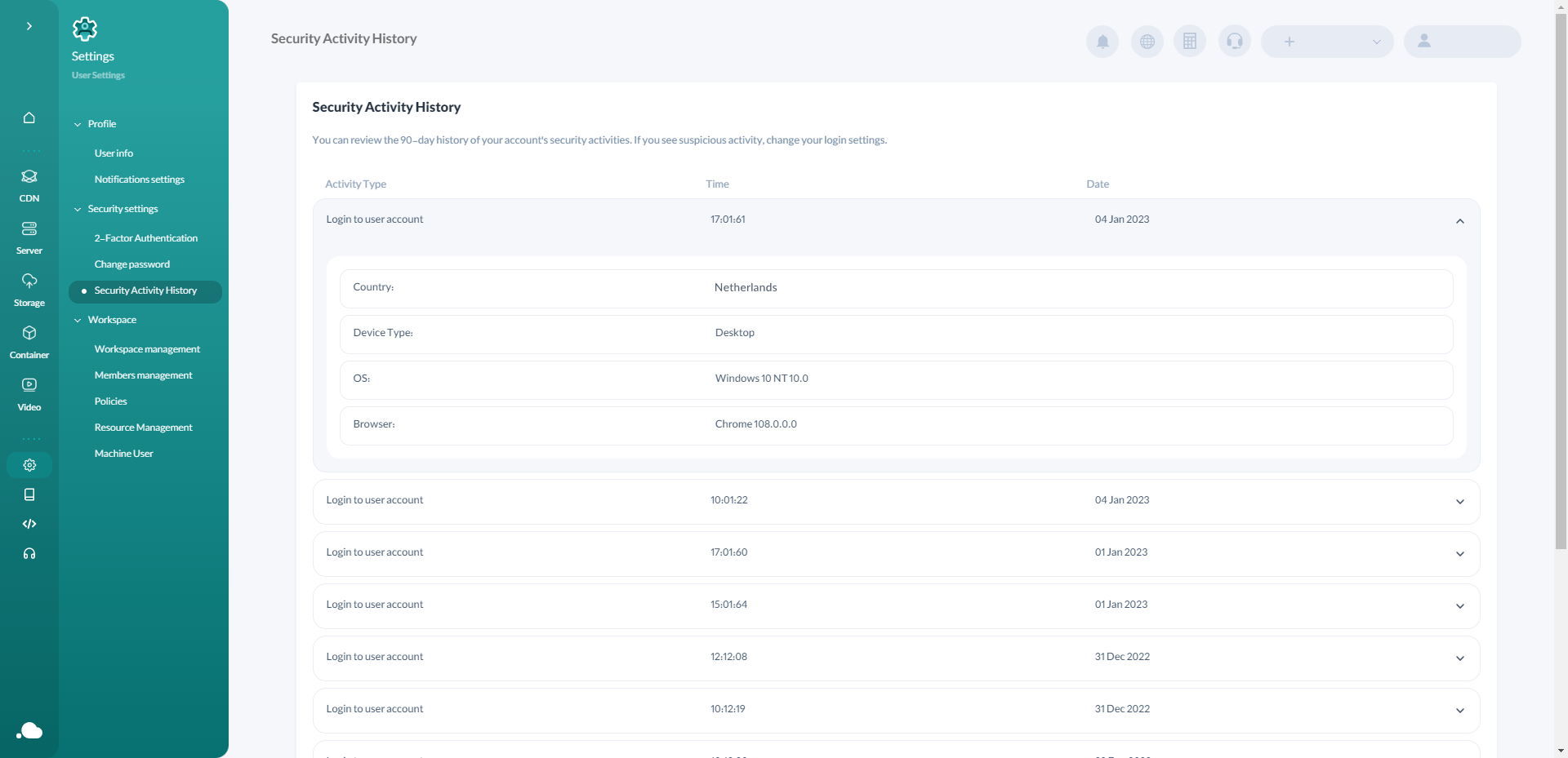 Accounts Settings ArvanCloud s Products Documents